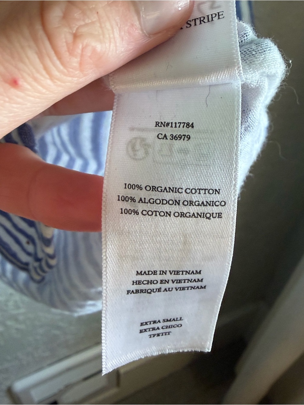 Rails Blue & White Vertical Stripe Button Blouse - Picture 4 of 4